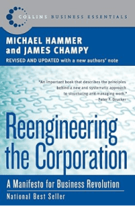 Reengineering the Corporation A Manifesto for Business Revolution by Michael Hammer and James Champy, the best book about operations management for advanced learners and experts in 2024.